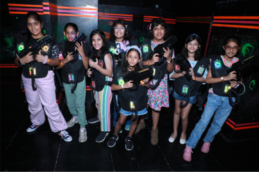 Laser tag arena neon battle zone